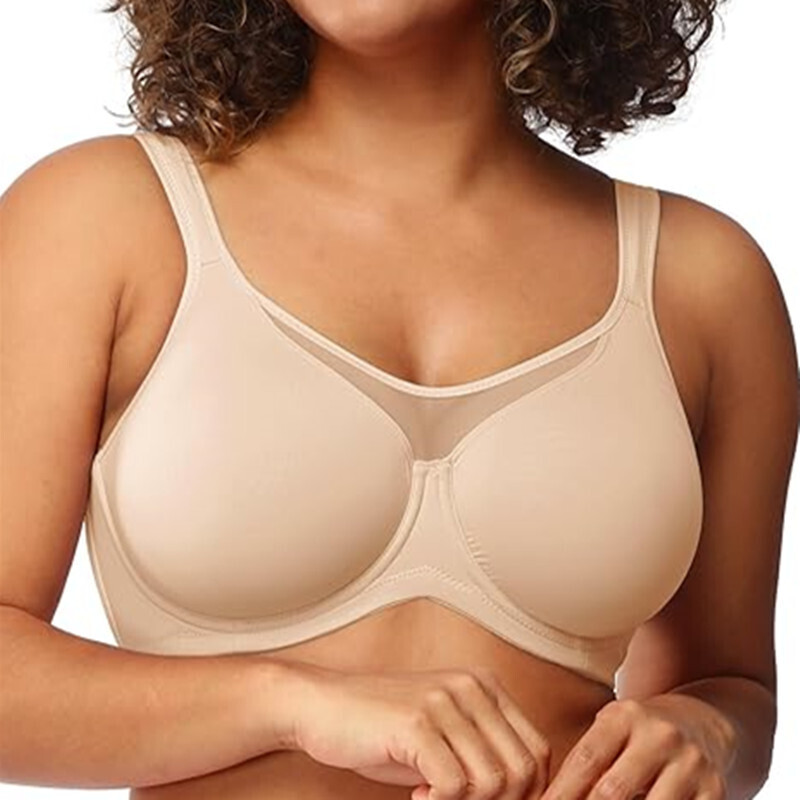 Sheer Mesh Bra - Damen-BH mit weichen Bügeln, Minimizer-BH, ultradünnes