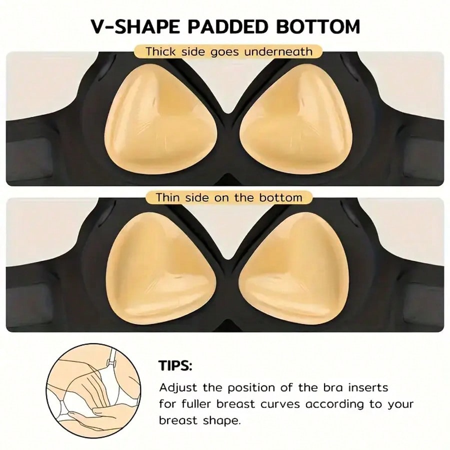 Backless Bra Sticky - Doppelseitiger Klebe-Push-Up-BH, wasserdichte selbstklebende Brustvergrößerungseinsätze, wiederverwendbare
