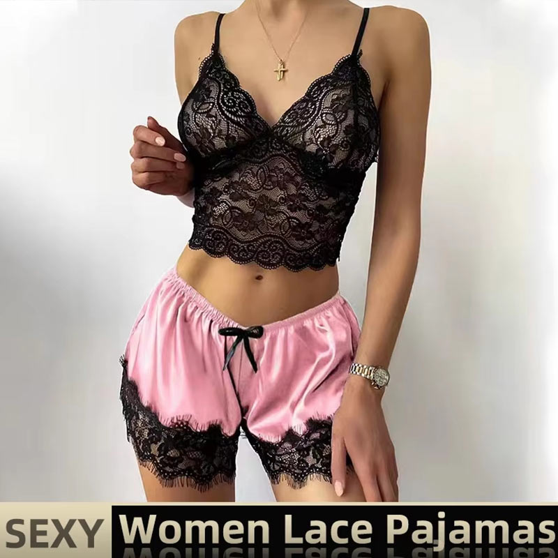 2-teiliges sexy Spitzen-Pyjama – Lace Bralette Set Bewertung und Preis