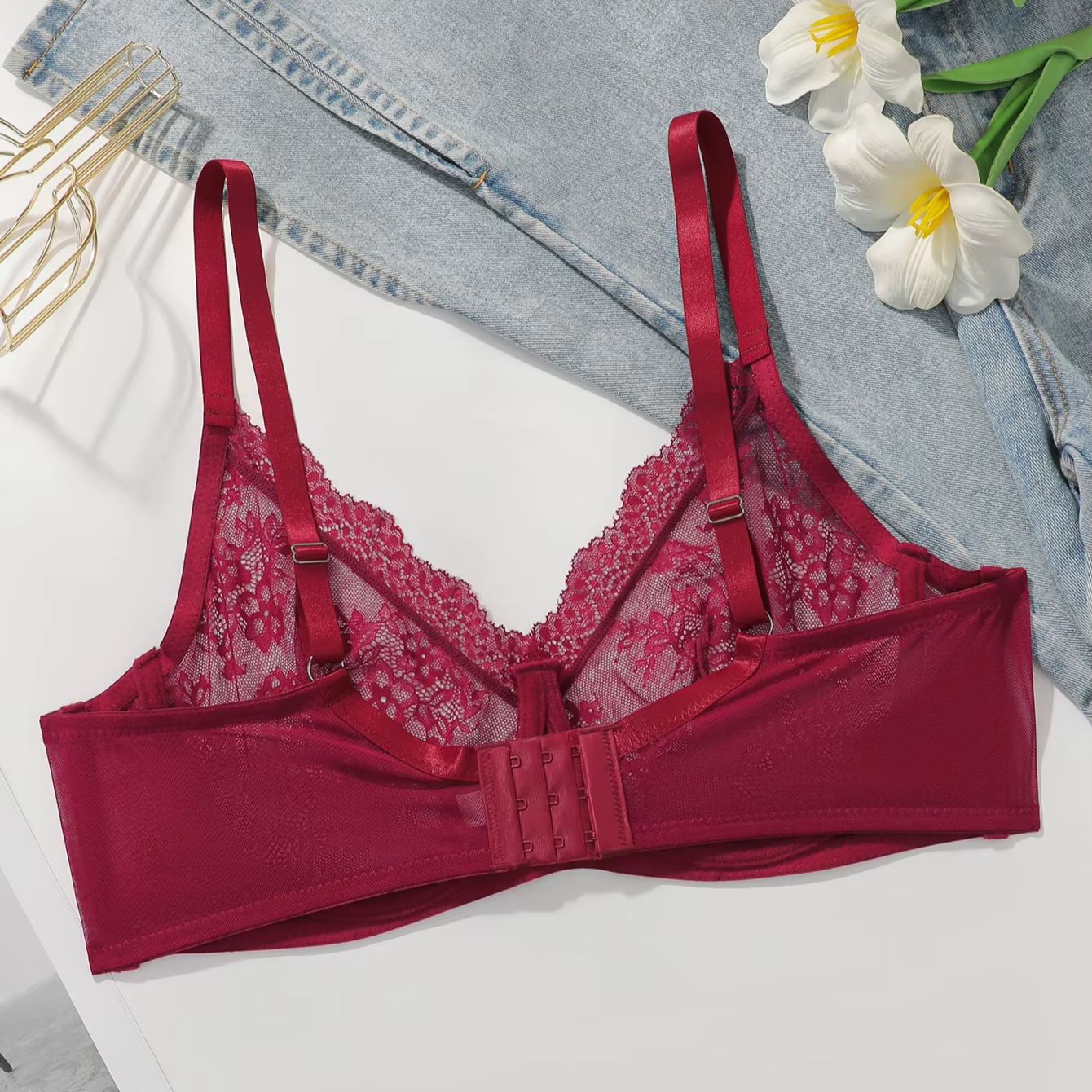 Damen Übergröße Roter Spitzen- – Full Coverage Bra Bewertung und Preis